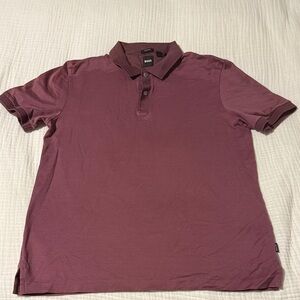 BOSS Men's Polo Shirt in Burgundy Plum, sz L